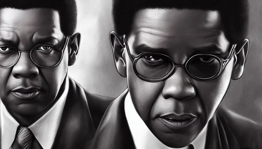 Prompt: Denzel Washington in Men In Black, hyperdetailed, artstation, cgsociety, 8k