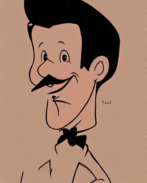 Image similar to portrait of young man style of tex avery