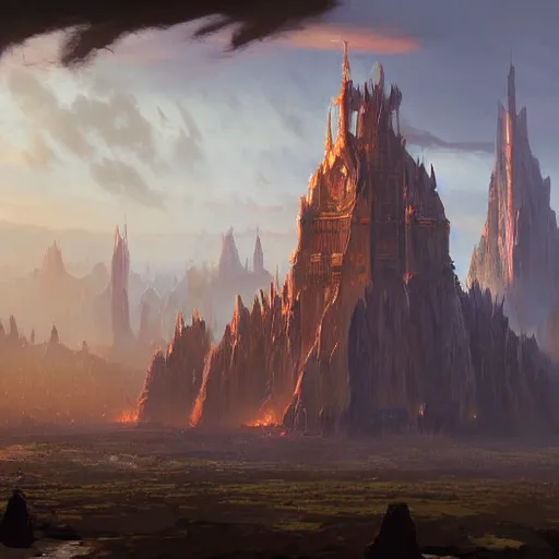 Image similar to A matte painting of Chandra Nalaar, Magic the Gathering art, art by greg rutkowski