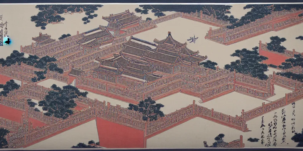 Image similar to i, Beijing forbidden city by Hokusai