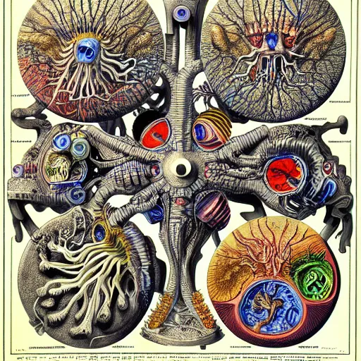 Prompt: transformers anatomy by ernst haeckel, masterpiece, vivid, very detailed