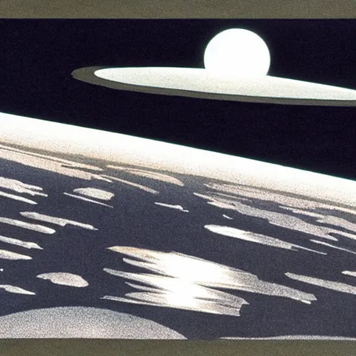 Image similar to dark solar eclipse, above rocky mountains, highly detailed, studio 4 k quality, by chesley bonestell