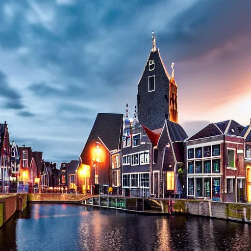 Image similar to alkmaar citycape cyberpunk 8 k photo awardwinning