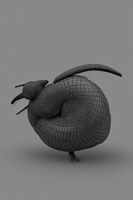 Prompt: snail crow hybrid, photorealistic 3 d render 4 k