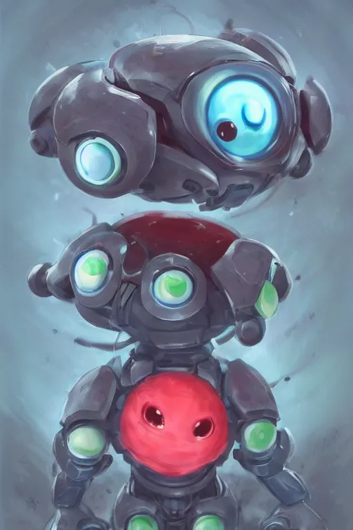 Prompt: cute Tachikoma, Tachikoma made of watermelon, tiny, small, miniature Tachikoma, baby Robot, short, pale blue armor, cute and adorable, pretty, beautiful, DnD character art portrait, matte fantasy painting, cgsociety Artstation, by Jason Felix by Steve Argyle by Tyler Jacobson by Peter Mohrbacher, cinematic lighting