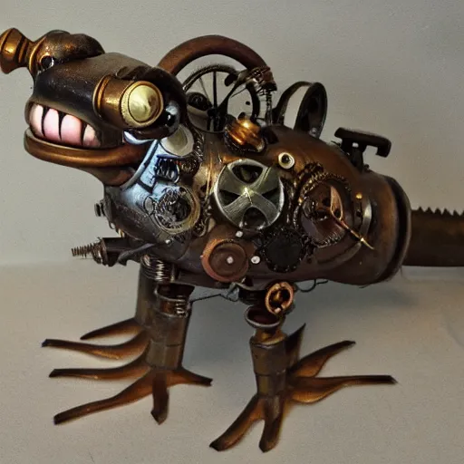 Image similar to steampunk axolotl