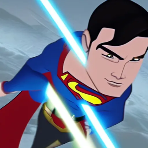 Image similar to Film still of Superman, from Star Wars: The Clone Wars (2008–2020 TV Series)