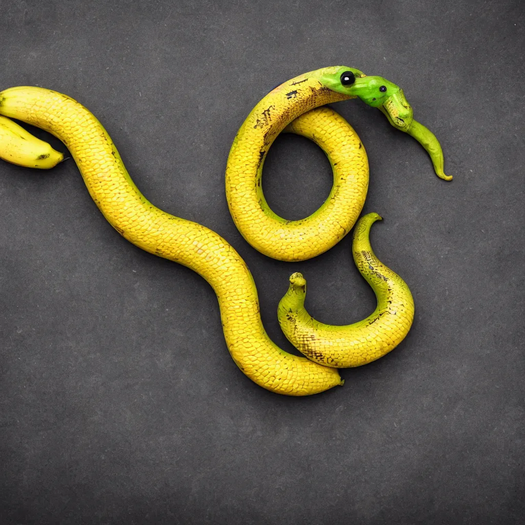 Prompt: snake banana in the shape of colorful corncob, closeup, hyper real, food photography, high quality