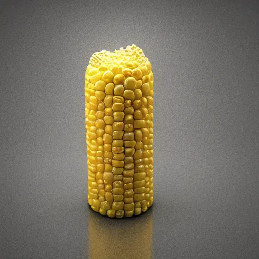 Prompt: corn can, studio lights, 5 0 mm bokeh, 3 d model, octane rendered, rtx reflections