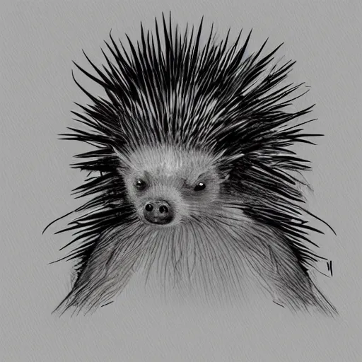 Prompt: a superhero porcupine, sketch