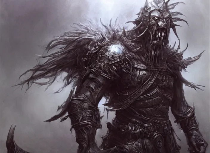 Image similar to were lion warrior concept, babylon armor, beksinski, ruan jia, the hobbit orc concept, dark soul concept