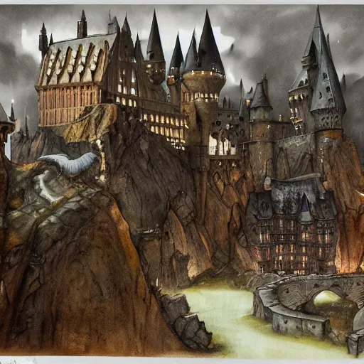 Prompt: inside hogwarts castle, a detailed matte painting by anton pieck, deviantart contest winner, fantasy art, concept art, official art, matte drawing