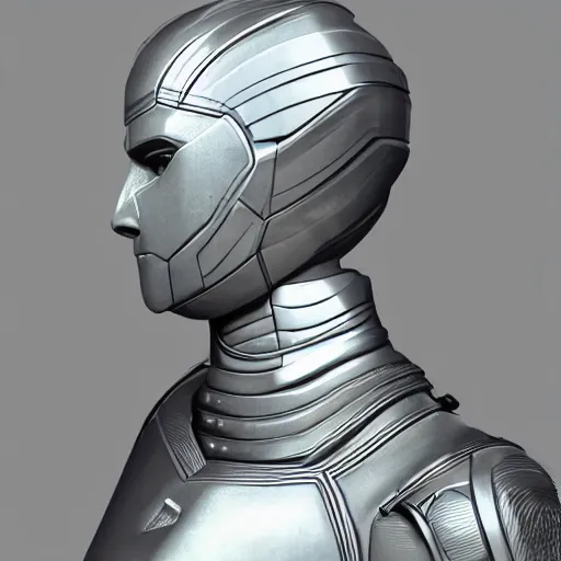 Image similar to hyperrealistic 3 d render of a bust of knight with futuristic fashion elements inspired by ludvig holmen, brilliantly colored, kingdoms of ether, octane render, 3 d animated, unreal engine 5, volumetric lighting, hdr, studio lighting, smooth surface, 8 k