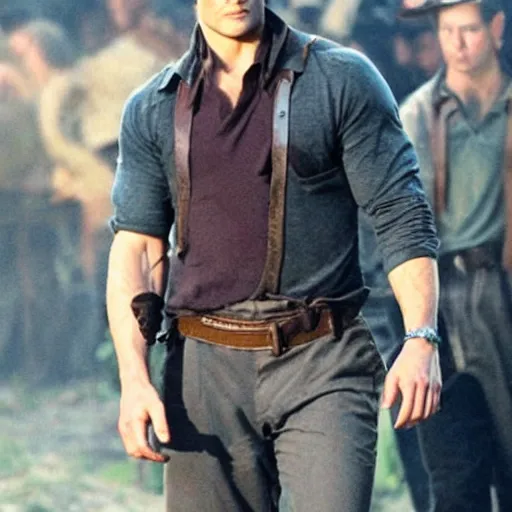 Prompt: alternate universe where Henry Cavill played Indiana Jones