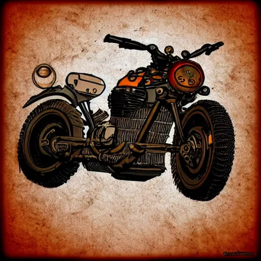 Image similar to akira motorcycle, steampunk