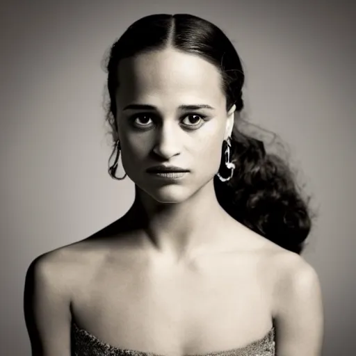 Image similar to portrait of Alicia Vikander , in the style of Goethe