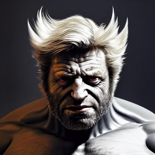 Prompt: Boris Johnson as Wolverine, marvel, dark, intricate, highly detailed, smooth, artstation, digital illustration by Ruan Jia and Mandy Jurgens and Artgerm and Wayne Barlowe and Greg Rutkowski and Zdislav Beksinski, octane render, hyper realistic, sharp focus, 8k