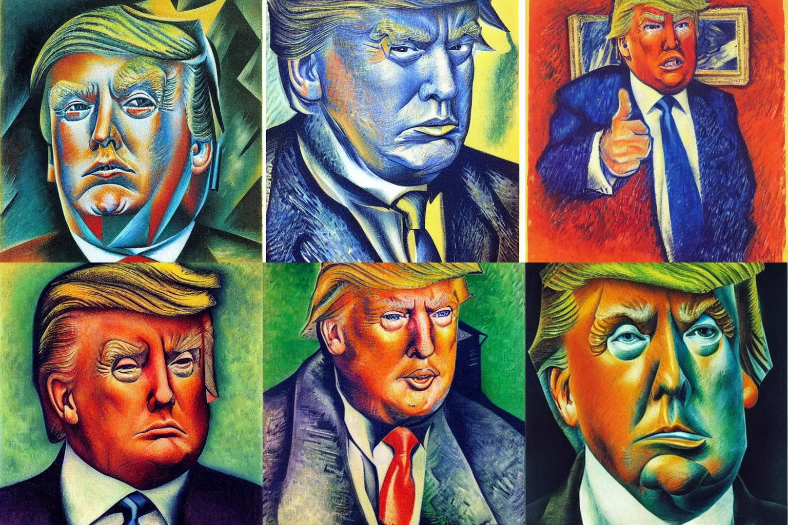 Prompt: portrait of donald trump by umberto boccioni