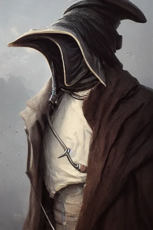 Prompt: A fancy portrait of a Plague Doctor by Greg Rutkowski, Sung Choi, Mitchell Mohrhauser, Maciej Kuciara, Johnson Ting, Maxim Verehin, Bloodborne, 8k photorealistic, volumetric lighting, HD, high details, dramatic, dark atmosphere, trending on artstation