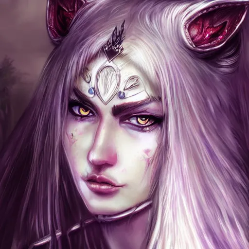 Image similar to fantasy wolf princess girl warrior tribe art drawn in art style of WLOP full HD 4K highest quality realistic beautiful gorgeous natural WLOP artist painting