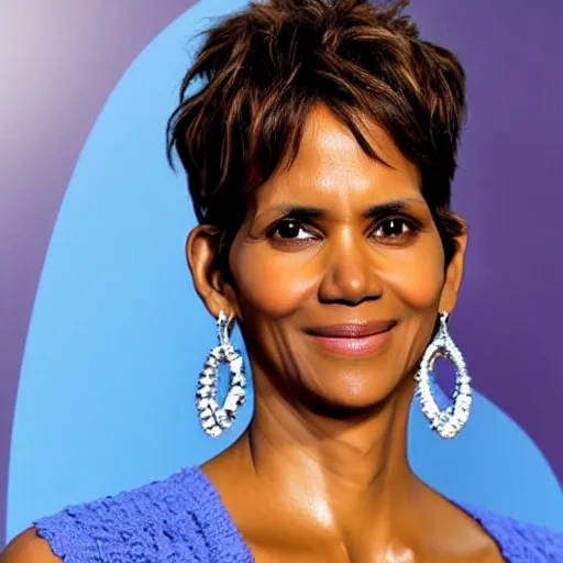 Prompt: halle berry as a blueberry