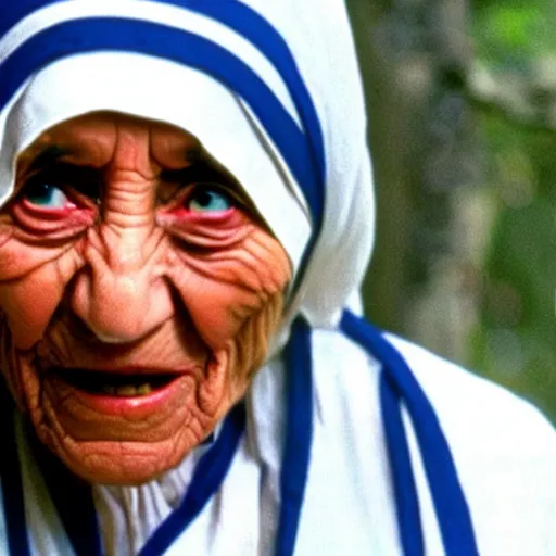 Image similar to A still of Mother Teresa as Rambo in Rambo First Blood