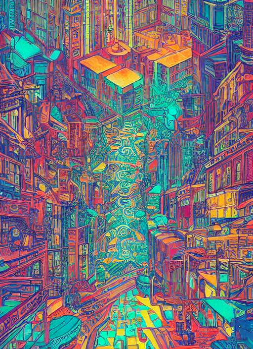 Prompt: san francisco, an ultrafine detailed illustration by james jean, intricate linework, bright colors, final fantasy, behance contest winner, vanitas, angular, altermodern, unreal engine 5 highly rendered, global illumination, radiant light, detailed and intricate environment