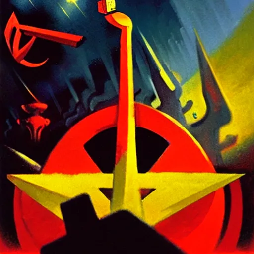 Image similar to hammer and sickle by paul lehr