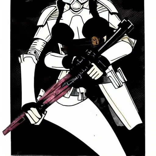 Image similar to vampire slayer in the style of storm trooper, by satoshi kon