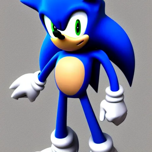 Prompt: low poly sonic