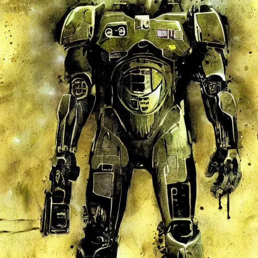 Image similar to Master Chief, by Dave McKean