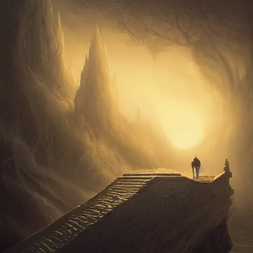 Prompt: Crafting A Nightmare, intricate, elegant, fantasy, highly detailed, digital painting, sharp focus, illustration, beautiful volumetric lighting, epic light, artstation, colorful, art by Carl Gustav Carus