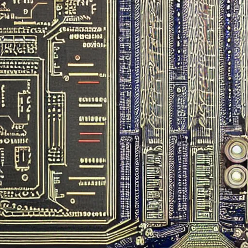 Image similar to closeup of the art deco detailing on a circuit board