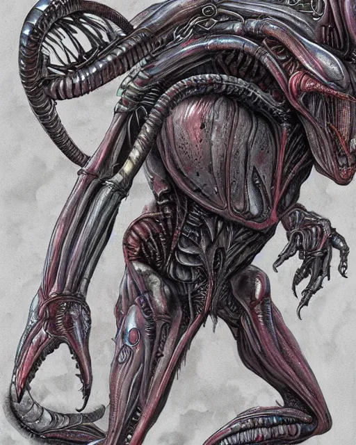 Prompt: alien xenomorph by Yoshitaka Amano