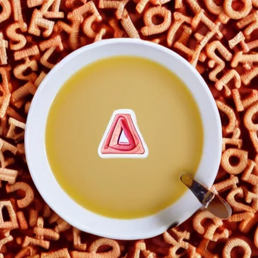 Image similar to alphabet soup with human teeth inside