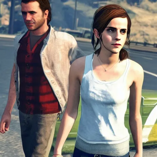 Prompt: Emma Watson in GTA 5