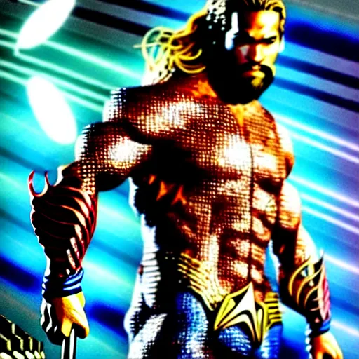 Image similar to uhd photorealistic portrait of ryan reynolds as aquaman, by amano, ayami kojima, greg rutkowski, lisa frank, mark brooks, and karol bak, masterpiece, cinematic composition, dramatic pose, studio lighting, hyperdetailed, intricate details