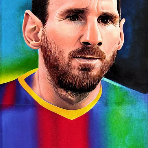 Prompt: a portrait of lionel messi in a scenic environment by tomma abts