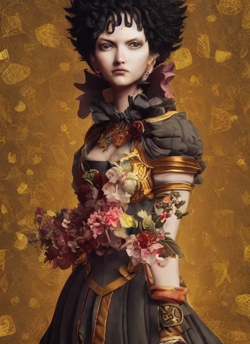 Prompt: queen of hearts, black clover, naturel, hyper detailed, digital art, trending in artstation, cinematic lighting, studio quality, smooth render, unreal engine 5 rendered, octane rendered, art style by klimt and nixeu and ian sprigger and wlop and krenz cushart