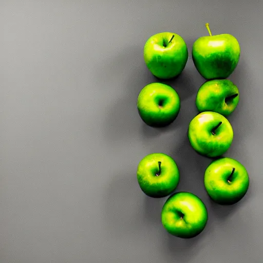 Prompt: A Green apple, center of image, white background, studio lighting, Canon 5D, 30mm