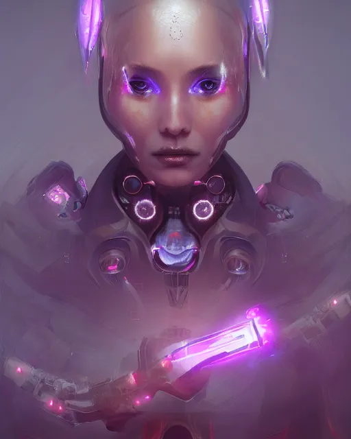 Image similar to benevolent android necromancer, aura of light, artificial intelligence, scifi, futuristic, highly detailed, trending on artstation, lee ji - eun, advanced technology, art by vitaly bulgarov