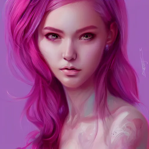 Image similar to teen girl, full body, pink hair, gorgeous, amazing, elegant, intricate, highly detailed, digital painting, artstation, concept art, sharp focus, illustration, art by Ross tran