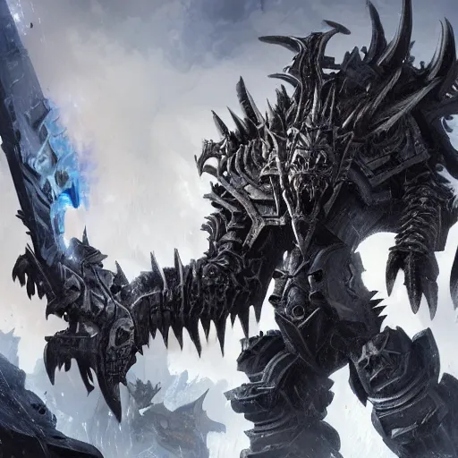 Image similar to Lich King, Zoids, Greg rutkowski, Trending artstation, cinematográfica, digital Art