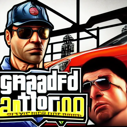 Image similar to speeding vehicle in the style of the Grand Theft Auto 3 cover art
