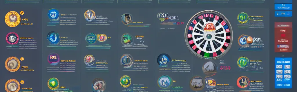 Image similar to infographic of a casino wheel seen from top in trendy webdesign style