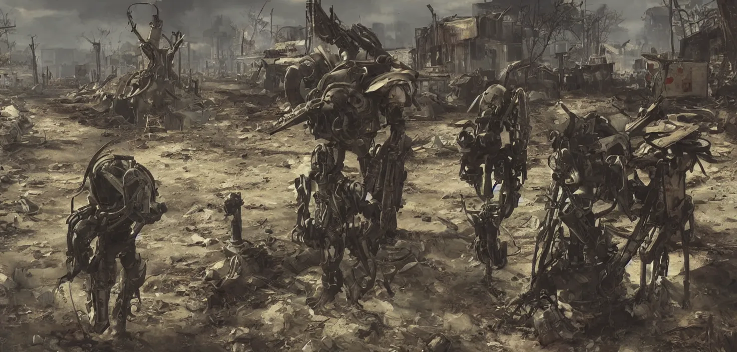 Image similar to war never changes, fallout 4, cgsociety, colourful but morbid painting, soft edges