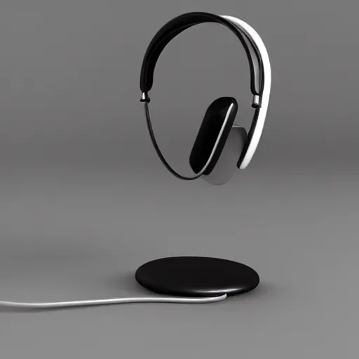 Prompt: headphone stand, futuristic, techno, cyberpunk, product design, 3 d render, concept, fun, swag, cute