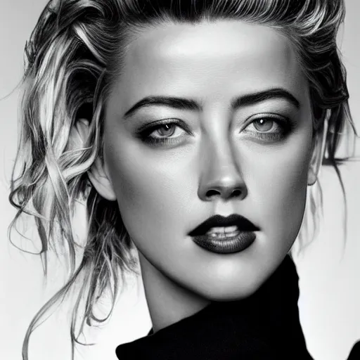 Image similar to portrait of amber heard by mario testino, half body shot, detailed, award winning, sony a 7 r