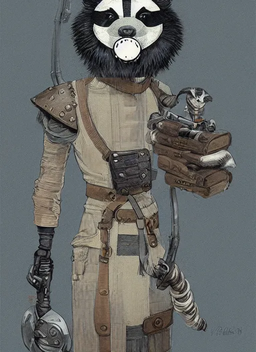 Image similar to a dieselpunk character digital illustration of an anthropomorphic badger warrior, by victo ngai, by stephen gammell, by george ault, by jack gaughan, artstation