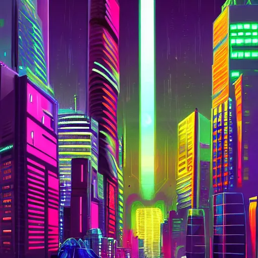 Neon city Wallpaper 4K, Futuristic city, Cyber city